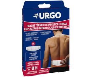 Urgo - Patch termico terapeutico lombare - Indicato per dolori muscolari e articolari - Scatola con 4 cerotti da 9 cm x 28,8 cm