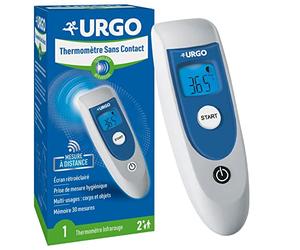 Urgo - Termometro Senza Contatto - Tecnologia Infrarossi - Multiuso Corpo e Oggetti - Schermo Retroilluminato - Avviso Suono Febbre - Da 2 anni