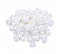 Urier 120 mini rose in schiuma da 3,3 cm, piccole rose per artigianato, fiori artificiali in schiuma, per decorazione di torte, ghirlande di nozze e scrapbooking (120, bianco)