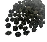 Urier 120 mini rose in schiuma da 3,3 cm, piccole rose per artigianato, fiori artificiali per decorazione di torte, ghirlande di nozze, scrapbooking (120, nero)
