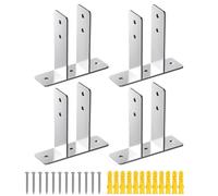Urinal Screen Bracket Set - Heavy Duty Orinal Panel Support, Polished Chrome Toilet Partition Wall Brackets, Mounting Hardware Pack | Janitorial And Facility Supplies For Office Restaurants Hospitals
