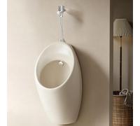 Urinale a Parete Uomo in Ceramica, Urinale con Scarico Automatico a Sensore | Antispruzzo per Bagno Casa Hotel e Uso Commerciale(Creamy white,Manual Flush)