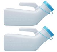 Urinatoio da Uomo con Coperchio Fluorescente,2pcs Bottiglia per Urina per Uomini e Donne,Urinatoio Uomo Portatile Orinatoio,Plastica Spessa Catino da Letto,Bottiglia di Urina con Coperchio a Vite,1L