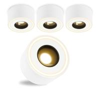 URing 4 Packs Faretti Led Soffitto Bianco - Super Piatto - Ø97x55mm - Faretto da soffitto LED 8W 1680lm - 3000K Luce Calda - Rotondo Faretti Soffitto 230V, Faretto Led Interno in Alluminio