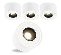 URing 4 Packs Faretti Led Soffitto Bianco - Super Piatto - Ø97x55mm - Faretto da soffitto LED 8W 1680lm - 4000K Bianco Neutro - Rotondo Faretti Soffitto 230V, Faretto Led Interno in Alluminio