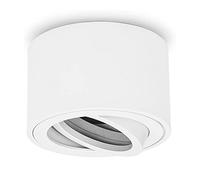 URing LED Faretto da Soffitto, Orientabili, Ø80x50mm, Faretti Soffitto in Alluminio, Bianco, Faretti Led Soffitto per moduli LED da 50 mm, Rotondo, Nessuna lampadina