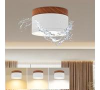 URing Plafoniera LED Faretto a Soffitto IP65 - Bagno Faretti LED da Soffitto Lampada plafone Dimmerabili Bianco Legno 12W 1320LM 3000K-6000K Plafoniera Spot Rotonda per Soggiorno Cucina 230V, Ø11cm