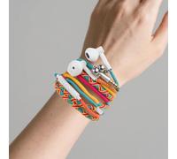 Urizons auricolari, cuffie con microfono e telecomando, In-Ear sport auricolare per iPhone iPad iPod Mac laptop tablet Android Smartphone a mano tessuto intrecciato Tribe filo avvolto braccialetti stile... Canada Flag