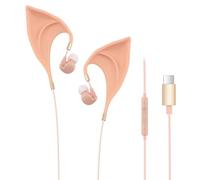 URIZONS Elf USB C Auricolari In-Ear Cuffie per Bambini - Elegante Design delle Orecchie da Elfo Tipo c Auricolari con Filo Ultra Morbidi Adorabili Auricolari Cosplay Spirit Costume