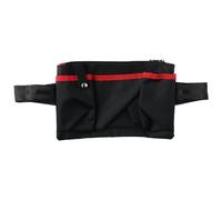 Urjumpea Grembiule per attrezzi in vita con tasche multiple per il trasporto in tela nera e rossa strumenti di pulizia marsupio per la casa