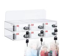 URJWAN Armadietto per Cellulare in Acrilico, Porta Cellulare Trasparente con Porta di Ricarica, Armadietto per Cellulare in Aula Sicuro Ed Elegante, per Scuole, Fabbriche, Istituzioni,6slots
