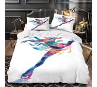 Urlo del lupo fantasy Set Di Copripiumino 3 Pezzi microfibra stampa 3D con cerniera cerniera nascosta decorazione per camera da letto Bestia mitica copripiumino for coppie e adulti King（220x240cm）