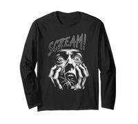 Urlo Horror Ragno Viso Spavento Terrore Vintage Maglia a Manica