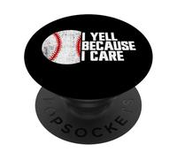 Urlo perché mi interessa Genitore di baseball Divertente tifoso di baseball PopSockets PopGrip Adesivo