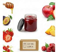 URMONA 12 Pezzi Barattoli per Marmellata 120 ml con Coperchio, Vasetti in Vetro con Tappo a Vite, Barattoli Meal Prep per Marmellata, Yogurt, Miele
