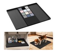 URMONA Tappetino Sottolavello in Silicone Impermeabile, Rivestimento per Mensole e Mobili da Cucina e Bagno, Protezione per Mobile e Piano, Tappetino per Lettiera(Nero,48 x 55 cm)