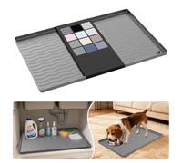 URMONA Tappetino Sottolavello in Silicone Impermeabile, Rivestimento per Mensole e Mobili da Cucina e Bagno, Protezione per Mobile e Piano, Tappetino per Lettiera(Beige,35 x 55 cm)