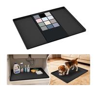 URMONA Tappetino Sottolavello in Silicone Impermeabile, Rivestimento per Mensole e Mobili da Cucina e Bagno, Protezione per Mobile e Piano, Tappetino per Lettiera(Nero,48 x 63 cm)