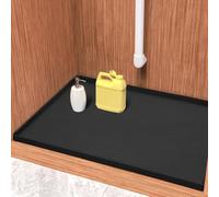 URMONA Tappetino Sottolavello in Silicone Impermeabile, Rivestimento per Mensole e Mobili da Cucina e Bagno, Protezione per Mobile e Piano, Tappetino per Lettiera(Nero,48 x 86 cm)