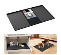 URMONA Tappetino Sottolavello in Silicone Impermeabile, Rivestimento per Mensole e Mobili da Cucina e Bagno, Protezione per Mobile e Piano, Tappetino per Lettiera(Nero,55 x 78 cm)