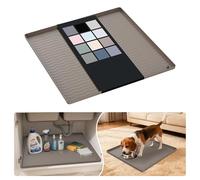 URMONA Tappetino Sottolavello in Silicone Impermeabile, Rivestimento per Mensole e Mobili da Cucina e Bagno, Protezione per Mobile e Piano, Tappetino per Lettiera(Beige,48 x 48 cm)