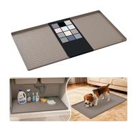 URMONA Tappetino Sottolavello in Silicone Impermeabile, Rivestimento per Mensole e Mobili da Cucina e Bagno, Protezione per Mobile e Piano, Tappetino per Lettiera(Beige,48 x 86 cm)