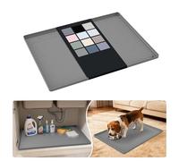 URMONA Tappetino Sottolavello in Silicone Impermeabile, Rivestimento per Mensole e Mobili da Cucina e Bagno, Protezione per Mobile e Piano, Tappetino per Lettiera(Beige,48 x 63 cm)