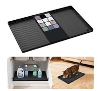 URMONA Tappetino Sottolavello in Silicone Impermeabile, Rivestimento per Mensole e Mobili da Cucina e Bagno, Protezione per Mobile e Piano, Tappetino per Lettiera(Nero,30 x 48 cm)