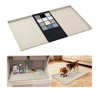 URMONA Tappetino Sottolavello in Silicone Impermeabile, Rivestimento per Mensole e Mobili da Cucina e Bagno, Protezione per Mobile e Piano, Tappetino per Lettiera(Panna,55 x 78 cm)