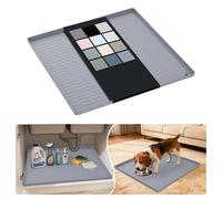 URMONA Tappetino Sottolavello in Silicone Impermeabile, Rivestimento per Mensole e Mobili da Cucina e Bagno, Protezione per Mobile e Piano, Tappetino per Lettiera(Grigio Chiaro,55 x 55 cm)