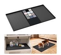 URMONA Tappetino Sottolavello in Silicone Impermeabile, Rivestimento per Mensole e Mobili da Cucina e Bagno, Protezione per Mobile e Piano, Tappetino per Lettiera(Nero,55 x 93 cm)