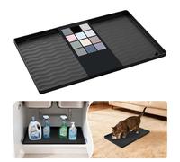 URMONA Tappetino Sottolavello in Silicone Impermeabile, Rivestimento per Mensole e Mobili da Cucina e Bagno, Protezione per Mobile e Piano, Tappetino per Lettiera(Nero,25 x 40 cm)