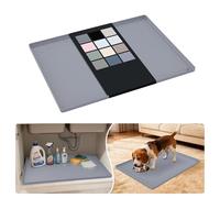 URMONA Tappetino Sottolavello in Silicone Impermeabile, Rivestimento per Mensole e Mobili da Cucina e Bagno, Protezione per Mobile e Piano, Tappetino per Lettiera(Grigio Chiaro,48 x 63 cm)