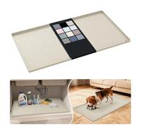 URMONA Tappetino Sottolavello in Silicone Impermeabile, Rivestimento per Mensole e Mobili da Cucina e Bagno, Protezione per Mobile e Piano, Tappetino per Lettiera(Panna,48 x 86 cm)