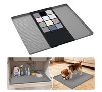 URMONA Tappetino Sottolavello in Silicone Impermeabile, Rivestimento per Mensole e Mobili da Cucina e Bagno, Protezione per Mobile e Piano, Tappetino per Lettiera(Beige,55 x 63 cm)