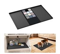 URMONA Tappetino Sottolavello in Silicone Impermeabile, Rivestimento per Mensole e Mobili da Cucina e Bagno, Protezione per Mobile e Piano, Tappetino per Lettiera(Nero,55 x 71 cm)