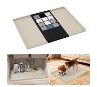 URMONA Tappetino Sottolavello in Silicone Impermeabile, Rivestimento per Mensole e Mobili da Cucina e Bagno, Protezione per Mobile e Piano, Tappetino per Lettiera(Panna,48 x 63 cm)