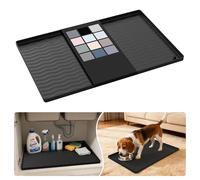 URMONA Tappetino Sottolavello in Silicone Impermeabile, Rivestimento per Mensole e Mobili da Cucina e Bagno, Protezione per Mobile e Piano, Tappetino per Lettiera(Nero,35 x 55 cm)