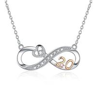 URMWMOO Collana in argento Sterling 925 con ciondolo a forma di cuore con simbolo dell'infinito, per 5°, 10° 15° anniversario, matrimonio, compleanno, laurea, regalo per moglie, fidanzata, donna