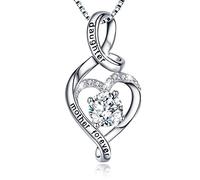URMWMOO Collana in argento Sterling 925 incisa madre figlia infinito amore cuore ciondolo collane gioielli regali per donne mamma moglie, Argento, Zirconia cubica