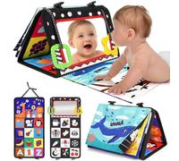 URMYWO Giochi Montessori Neonato 0 3 6 12 Mesi, Libro Sensoriale con Specchio, Tummy Time Morbidi di attività Giocattoli Educativi Interattivo Regali