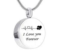 Urn Necklace Stainless Steel, Earn Necklace for for Women I Love You Forever Memorial Locket Pendant for Men with Funnel Kit & Bag