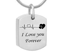 Urn Necklace Stainless Steel, Earn Necklace for for Women I Love You Forever Memorial Locket Pendant for Men with Funnel Kit & Bag