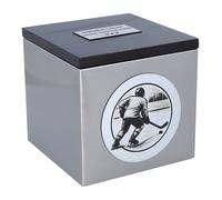 Urna a tema hockey, urna cremazione per giocatore di hockey o per fan (targa commemorativa/si)
