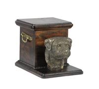 Border Terrier Holzurne Con Cane Art-Dog