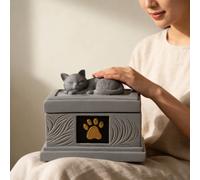 Urna Ceneri Gatto Design Elegante Urna Funeraria Gatto in Resina per Funerale
