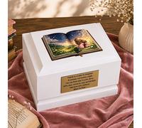 Urna cineraria a tema "Book Theme" per bambine - Urna commemorativa in legno