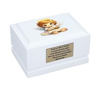 Urna cineraria “Angelo Custode” per bambini - Urna commemorativa in legno bianco