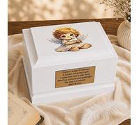 Urna cineraria “Angelo Custode” per bambini - Urna commemorativa in legno bianco