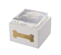 Urna Cineraria in Legno con Portafoto Magnetico per Animali 15x15x20cm GMF Osso Bianco